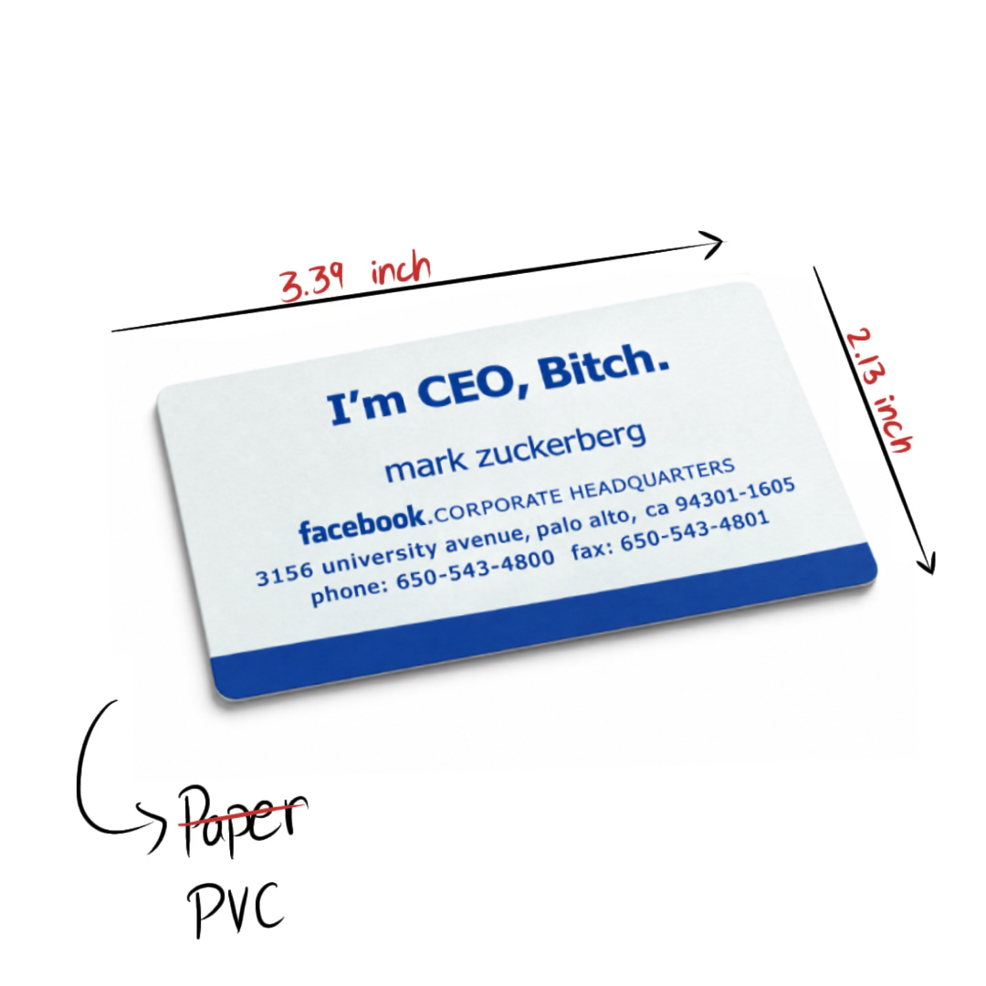 mark Zuckerberg business card - the social network | customisable