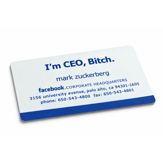 mark Zuckerberg business card - the social network | customisable