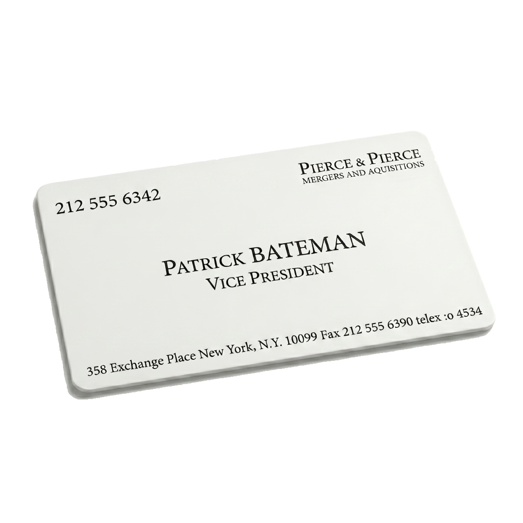 patrick bateman business card - american psycho