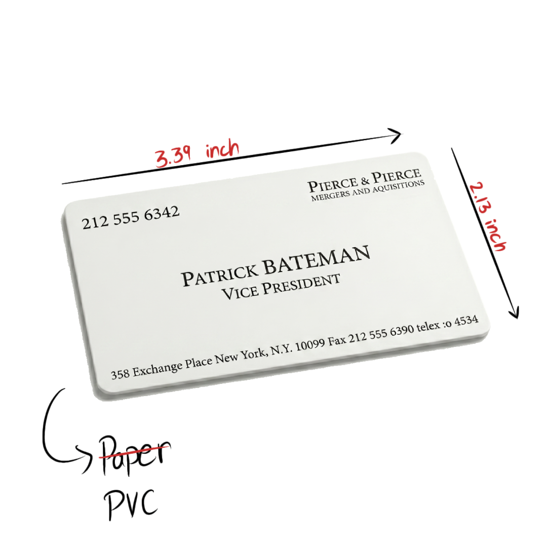 patrick bateman business card - american psycho