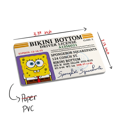 bikini bottom driver license - spongebob | customisable