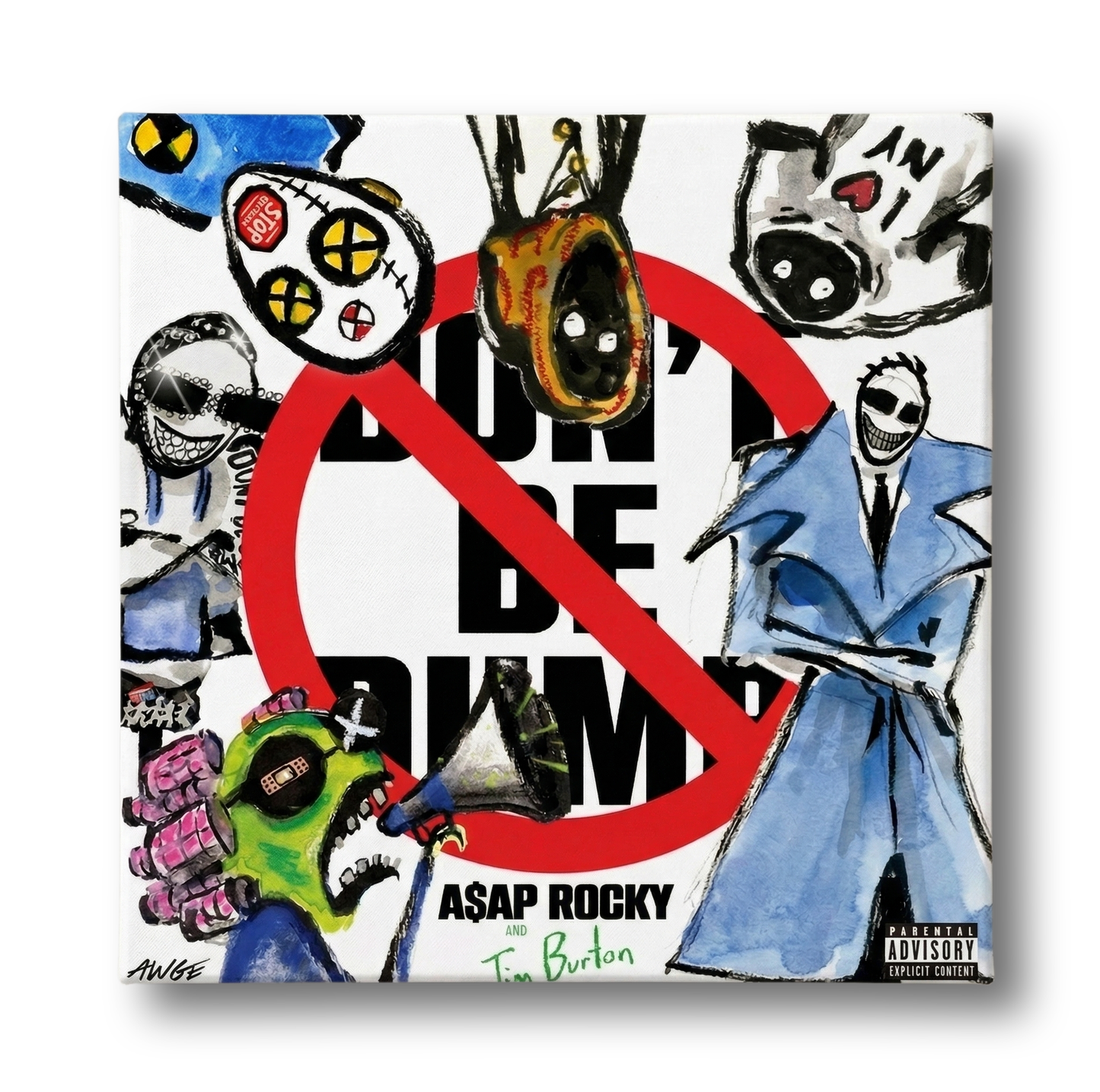 dont be dumb - asap rocky wooden canvas
