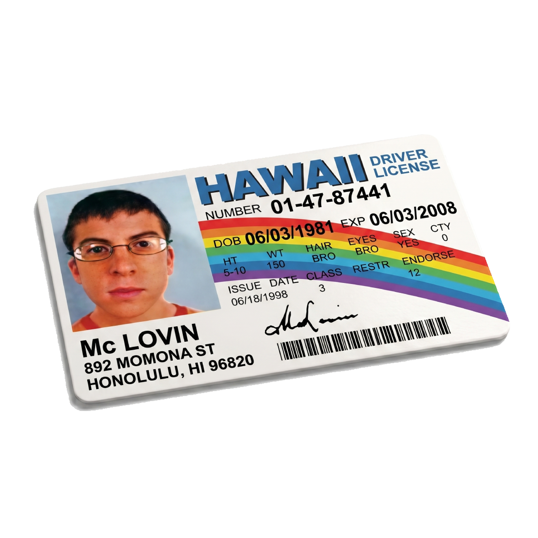 mclovin driver license - superbad | customisable