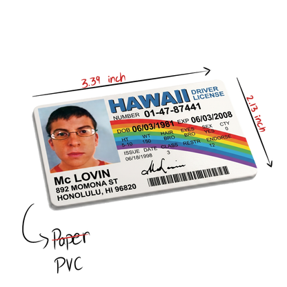 mclovin driver license - superbad | customisable