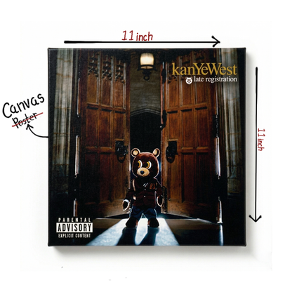 late registration - kanye west wooden canvas
