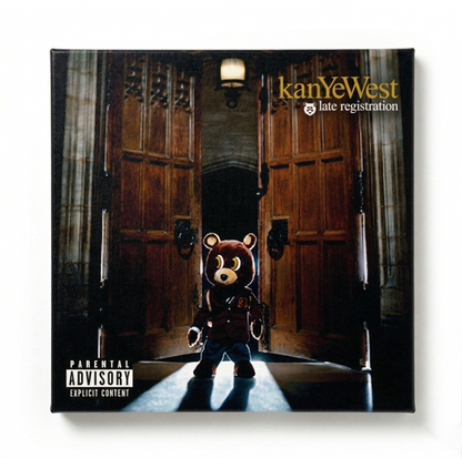 late registration - kanye west wooden canvas