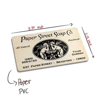 paper street soap co. business card - fight club