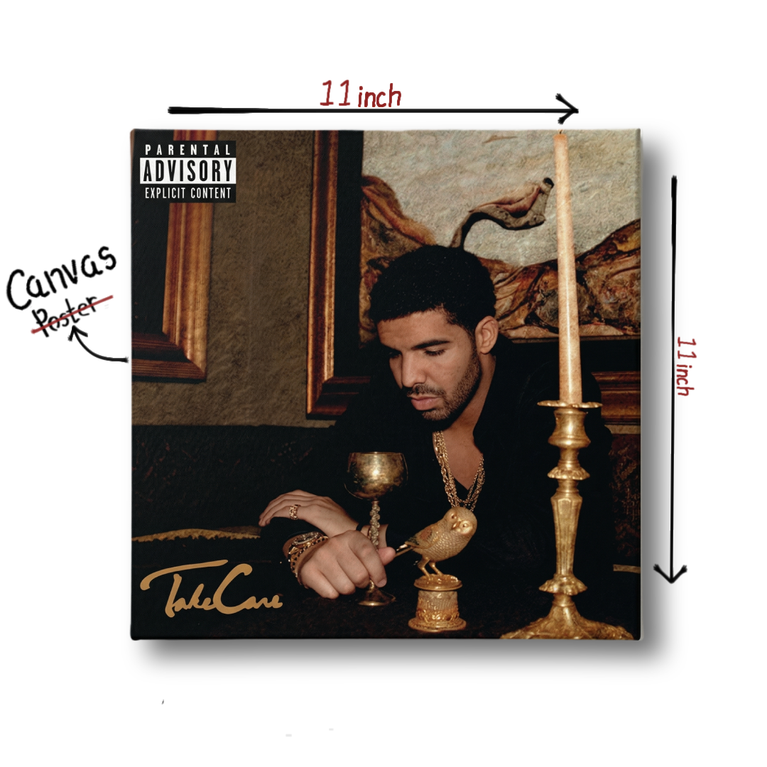 take care - drake wooden canvas